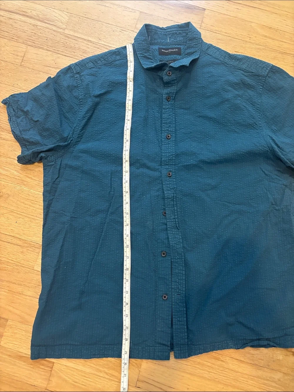 Banana Republic Men's Short-Sleeve Button-Down Shirt in Teal